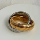 Double Layer Bracelet waterproof stainless steel thick metal punk ( 20 mm)