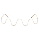 Silver Wave Shape Design Rhinestone Décor Glasses Frame Half Frame Eyeglasses Sparkling Rhinestone No Lens Glasses Decorative Sunglasses