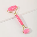 Jade Roller & Gua Sha, Face Roller, Facial Beauty Roller Skin Care Tools Rose Quartz Massager for Face, Eyes, Neck, Body Muscle (Pink)