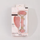 Jade Roller & Gua Sha, Face Roller, Facial Beauty Roller Skin Care Tools Rose Quartz Massager for Face, Eyes, Neck, Body Muscle (Pink)