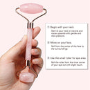 Jade Roller & Gua Sha, Face Roller, Facial Beauty Roller Skin Care Tools Rose Quartz Massager for Face, Eyes, Neck, Body Muscle (Pink)