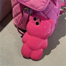 Korean Cute 3D Cartoon Bear Pink Phone case for iPhone 11, 12,13 AND 14 Plus