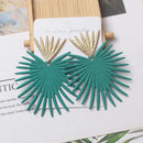 Heart Dangle Earrings Stud Rock Big Leaf Heart Hanging Earring for Women Punk Statement Metal Geometric Fan-shaped Tassel Jewelry