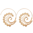 Lightweight Ethnic Boho Spiral Hoop Earrings