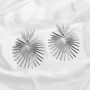 Heart Dangle Earrings Stud Rock Big Leaf Heart Hanging Earring for Women Punk Statement Metal Geometric Fan-shaped Tassel Jewelry