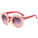 Little Girls Summer Sunglasses Sweet Style Sunflowers Frame Outdoor Casual - FayaChoice