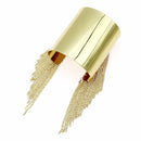 Luxury Sparkling Rhinestones Gold Color Alloy Cuff Bracelets Big Bangles - FayaChoice