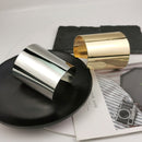 Luxury Sparkling Rhinestones Gold Color Alloy Cuff Bracelets Big Bangles - FayaChoice