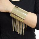 Luxury Sparkling Rhinestones Gold Color Alloy Cuff Bracelets Big Bangles - FayaChoice