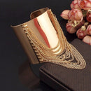 Luxury Sparkling Rhinestones Gold Color Alloy Cuff Bracelets Big Bangles - FayaChoice