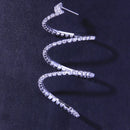 Women Fashion Personality Rhinestone Bending Semicircle Earrings