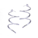 Women Fashion Personality Rhinestone Bending Semicircle Earrings