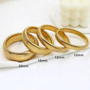 Personalized 20 mm wide elastic vertical grain 18 K gold plated