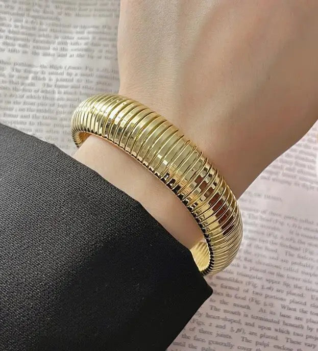 Wide Strap Elastic Bangles for Women