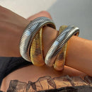 Double Layer Bracelet waterproof stainless steel thick metal punk ( 20 mm)