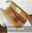 Handmade wooden hollow design handle bag