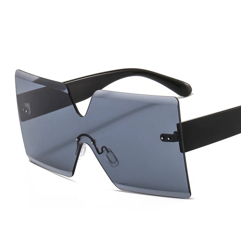 Rimless Oversized Sunglasses Square Sunglasses UV400