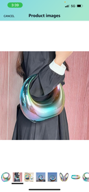 Fashionable New Style Acrylic Clutch Evening Luxury Handbag with Metallic Chain