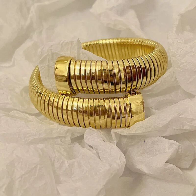 Wide Strap Elastic Bangles for Women