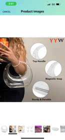 Fashionable New Style Acrylic Clutch Evening Luxury Handbag with Metallic Chain