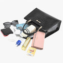 Crocodile Pattern Large Capacity Square PU Handle Shoulder Bag