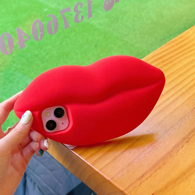 Cute 3D red phone kiss for iPhones 13