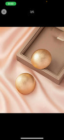 Elegant Women Simple Matte Round Stud Earrings