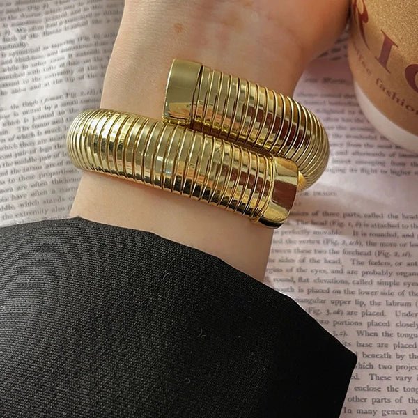 Wide Strap Elastic Bangles for Women