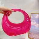 Fashionable New Style Acrylic Clutch Evening Luxury Handbag with Metallic Chain