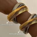 Double Layer Bracelet waterproof stainless steel thick metal punk ( 20 mm)