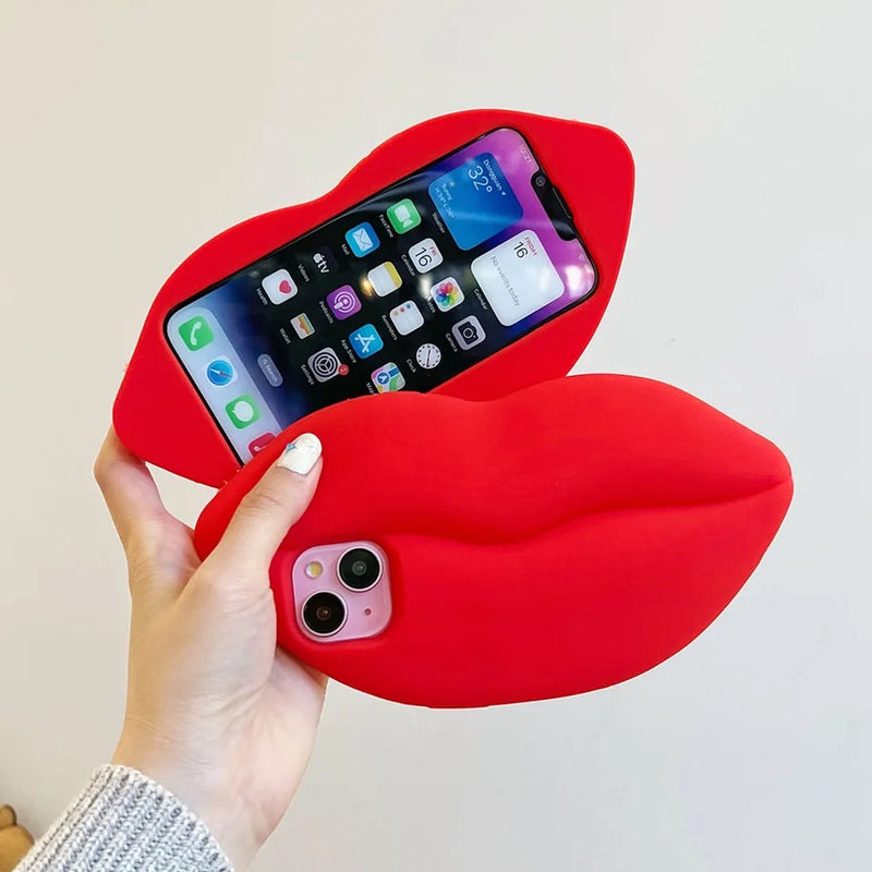 Cute 3D red phone kiss for iPhones 13