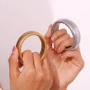 Personalized 20 mm wide elastic vertical grain 18 K gold plated