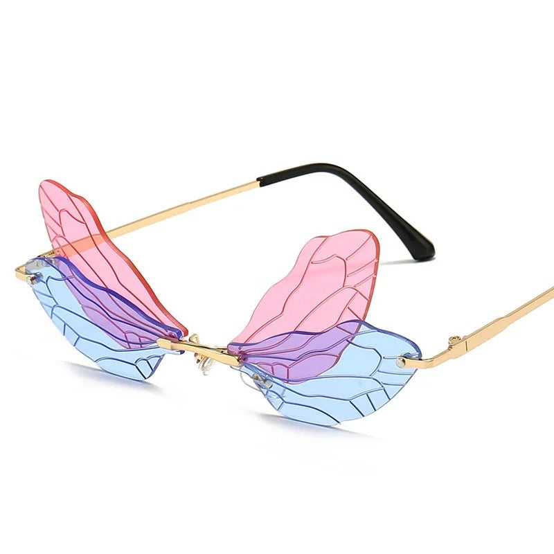 Butterfly Sunglasses Rimless Dragonfly Wing Sunglasses Personalized Sunglasses for Women