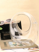 Fashionable New Style Acrylic Clutch Evening Luxury Handbag with Metallic Chain