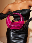 Fashionable New Style Acrylic Clutch Evening Luxury Handbag with Metallic Chain