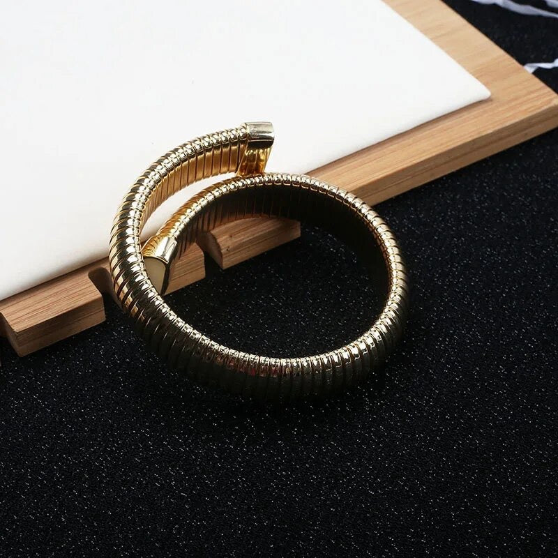 Wide Strap Elastic Bangles for Women