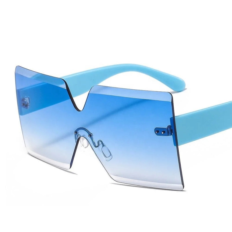 Rimless Oversized Sunglasses Square Sunglasses UV400