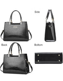 Crocodile Pattern Large Capacity Square PU Handle Shoulder Bag