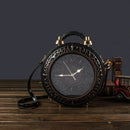 Real Alarm Clock Vintage Handbags High Quality Ladies Shoulder Messenger bags