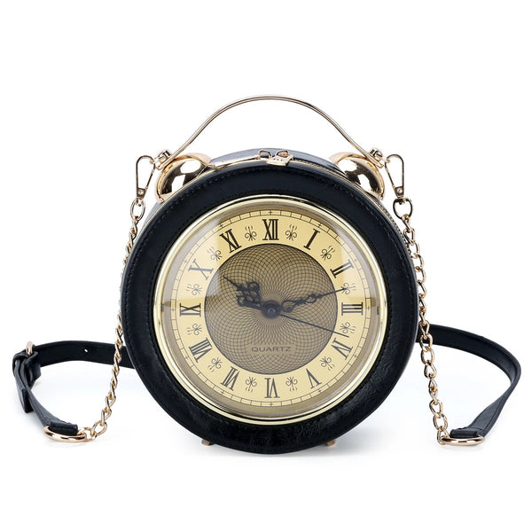 New Vintage Real Alarm Clock Women Shoulder Bag