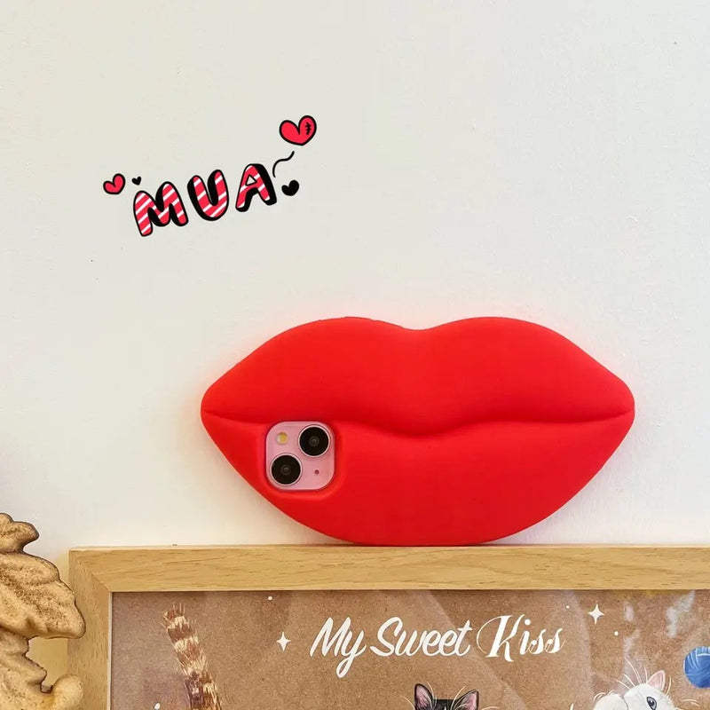 Cute 3D red phone kiss for iPhones 13