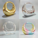 Fashionable New Style Acrylic Clutch Evening Luxury Handbag with Metallic Chain