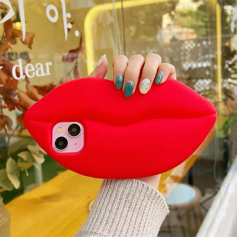 Cute 3D red phone kiss for iPhones 13