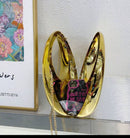 Fashionable New Style Acrylic Clutch Evening Luxury Handbag with Metallic Chain