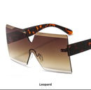 Rimless Oversized Sunglasses Square Sunglasses UV400
