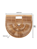 Handmade wooden hollow design handle bag