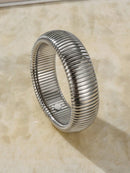 Personalized 20 mm wide elastic vertical grain 18 K gold plated