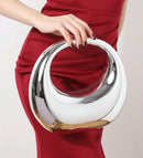 Fashionable New Style Acrylic Clutch Evening Luxury Handbag with Metallic Chain