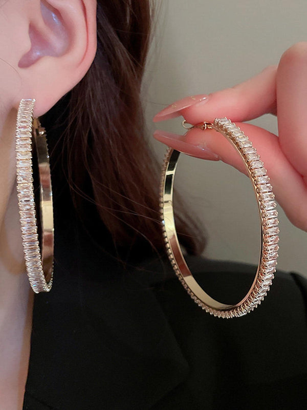 Big Round Crystal Hoop Earrings