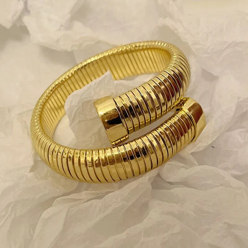 Wide Strap Elastic Bangles for Women